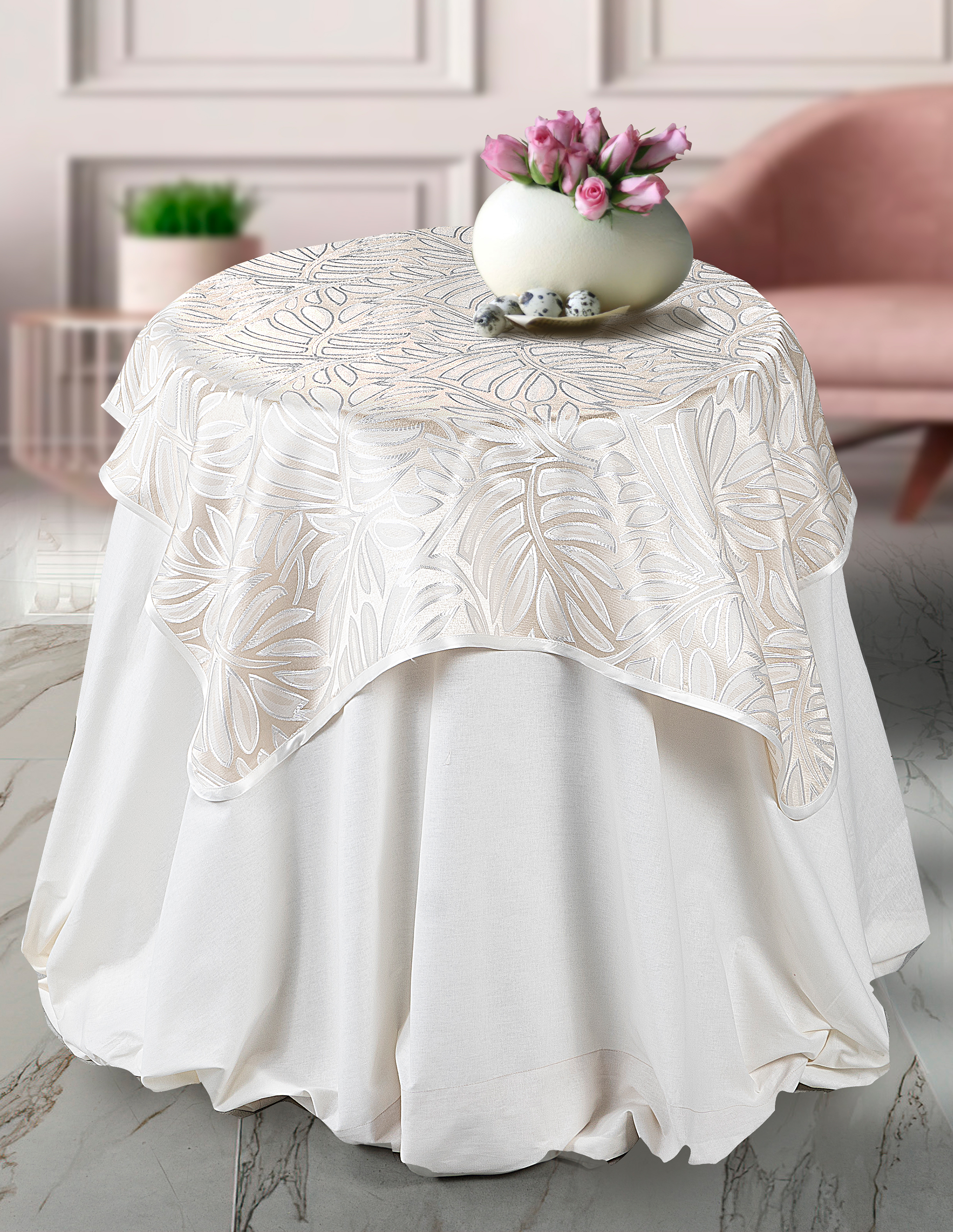 PISA C/TAVOLA 90X90 AVORIO